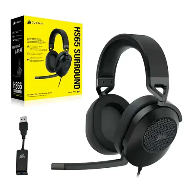 AURICULARES CORSAIR HS65 GAMING SURROUND 7.1 CARBON