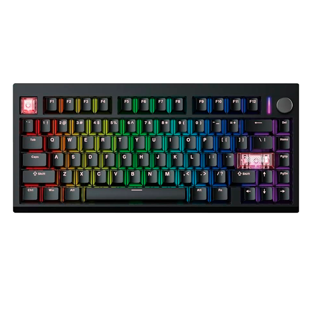 TECLADO FANTECH MAXFIT8 MK921 RGB BLACK WIRELESS BLUETOOTH MECÁNICO TKL VIA SWITCH BROWN INGLÉS
