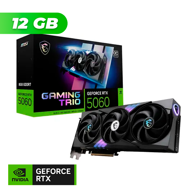 PLACA DE VIDEO MSI NVIDIA GEFORCE RTX 5070 GAMING TRIO OC 12GB GDDR7 + CONTROL RESONANT BUNDLE