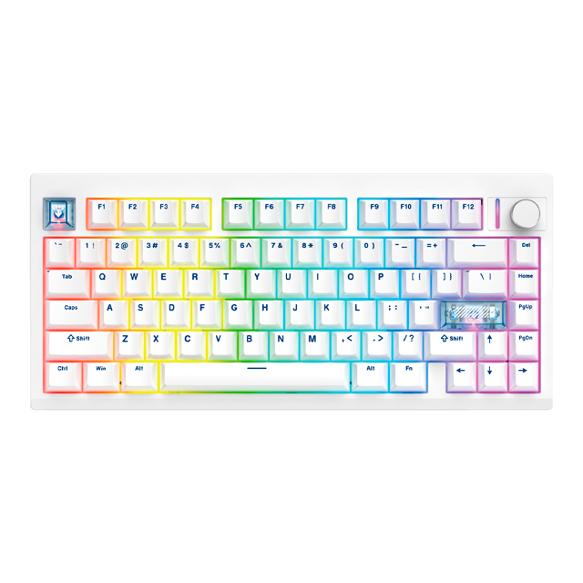 TECLADO FANTECH MAXFIT8 MK921 RGB WHITE WIRELESS BLUETOOTH MECÁNICO TKL VIA SWITCH WHITE INGLÉS