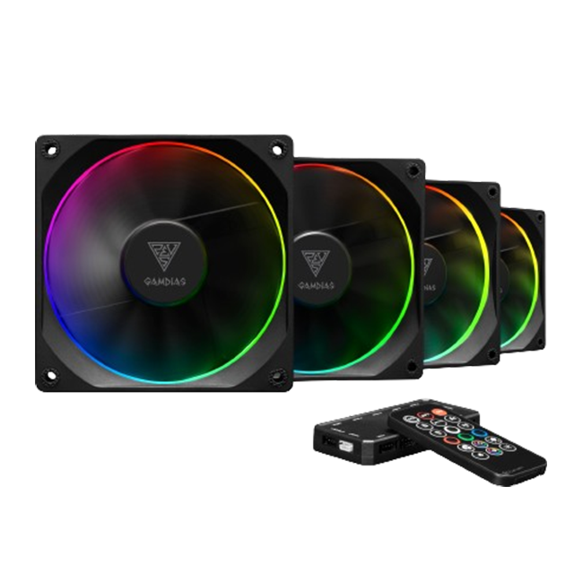 SPRING SALE COOLER FAN KIT GAMDIAS AEOLUS M3-1204R ARGB (4X120MM + CONTROLADORA + CONTROL REMOTO)