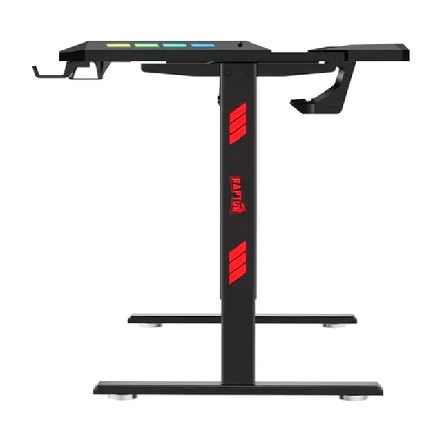 Escritorio Gamer Raptor Glow Station RGB Elevación + Portavasos + Soporte Auriculares