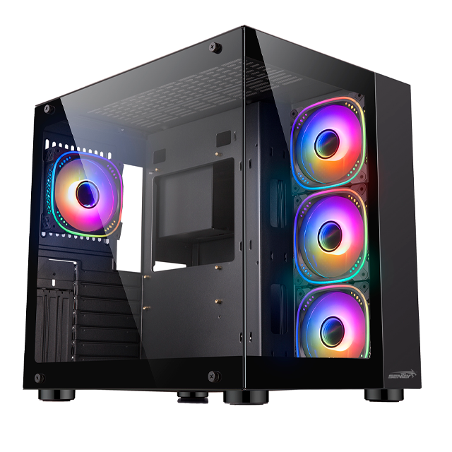 GABINETE SENTEY STRIKER PWM BLACK TEMPLADO 4X12CM ARGB