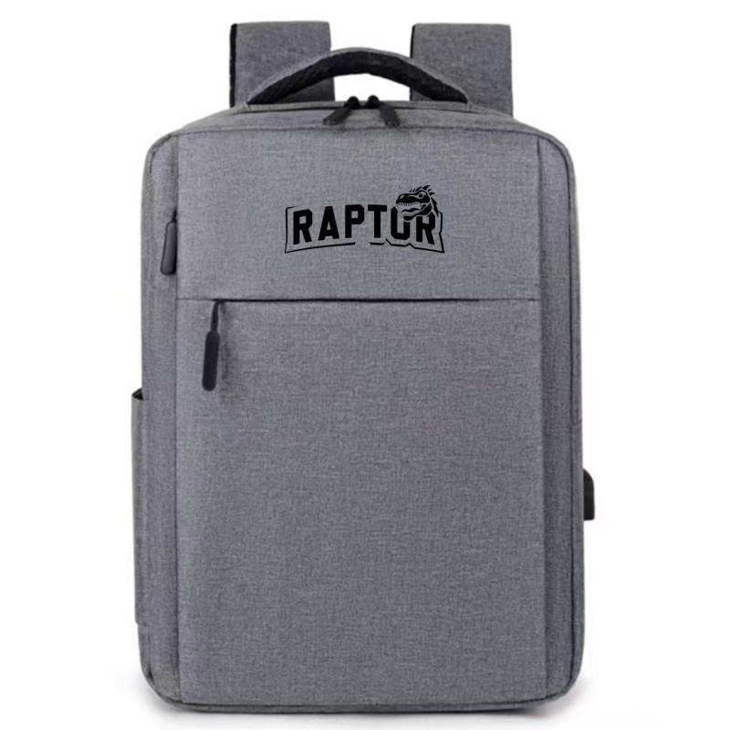 MOCHILA RAPTOR URBANA GRIS MULTIBOLSILLOS CON CARGA USB