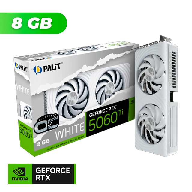 PLACA DE VIDEO PALIT NVIDIA GEFORCE RTX 5060 TI WHITE OC 8GB GDDR7