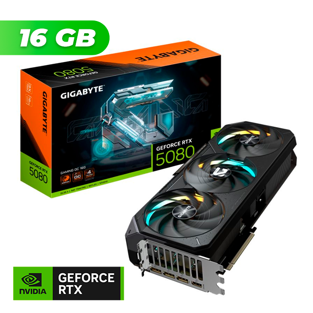 PLACA DE VIDEO GIGABYTE NVIDIA GEFORCE RTX 5080 GAMING OC 16GB GDDR7 + CONTROL RESONANT BUNDLE