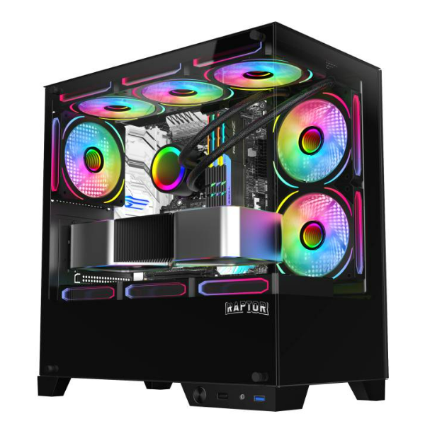 GABINETE RAPTOR THUNDER STRIKE TEMPLADO 1X120MM RGB