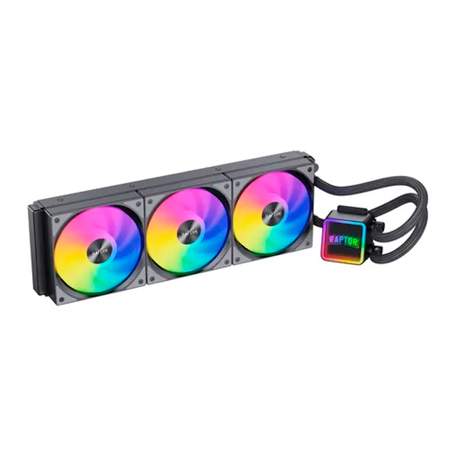 COOLER CPU WATERCOOLER RAPTOR AQUA CORE 360 360MM NEGRO LGA1200/LGA1700/LGA1851/AM4/AM5