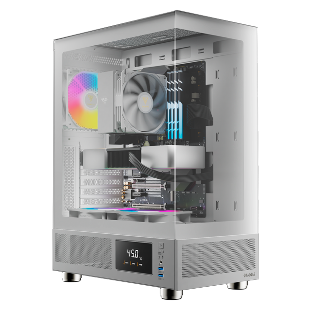 SPRING SALE GABINETE GAMDIAS ATLAS E1 WHITE PANTALLA LCD TEMPLADO 3X12CM ARGB