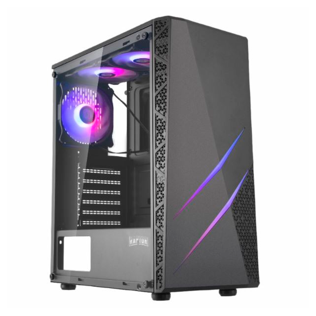GABINETE RAPTOR BLAZE FORCE V2 TEMPLADO 3X12CM RGB