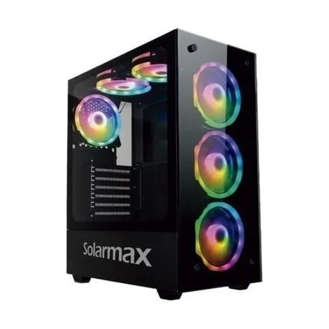 GABINETE SOLARMAX CM-5901 BLACK TEMPLADO ARGB 6X12CM