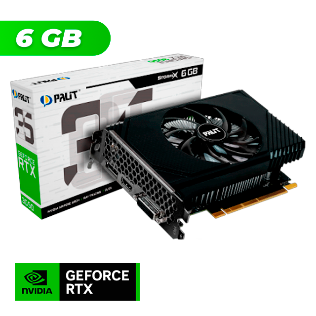 SPRING SALE PLACA DE VIDEO PALIT NVIDIA GEFORCE RTX 3050 STORMX 6GB GDDR6 DP HDMI