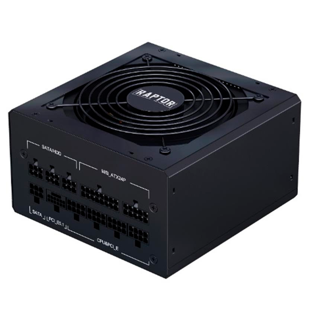FUENTE RAPTOR VOLT 800W 80 PLUS GOLD FULL MODULAR PCIE 5.1 NEGRA