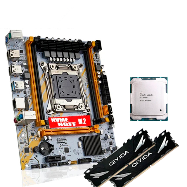 COMBO SERVER MOTHER QIYIDA X99 LGA2011-3 + INTEL XEON E5 2680 V4 (14 NÚCLEOS) + 32GB DDR4 (2X16GB)