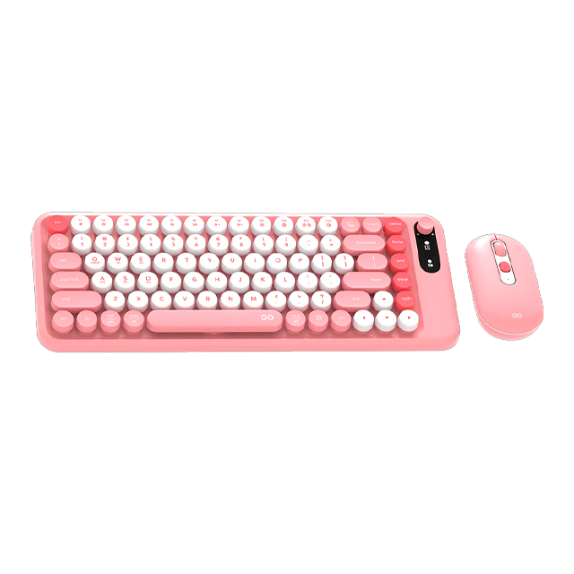 KIT TECLADO Y MOUSE FANTECH GO MOCHI85 WK898 PINK INALÁMBRICO BLUETOOTH 65% INGLÉS