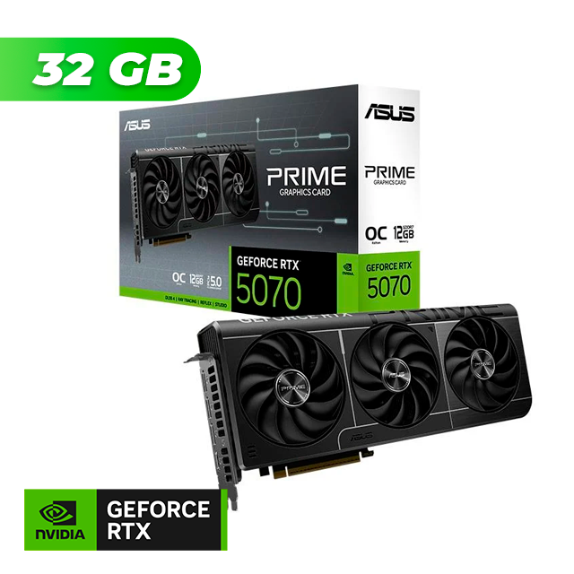 PLACA DE VIDEO ASUS NVIDIA GEFORCE RTX 5070 PRIME OC 12GB GDDR7 + CONTROL RESONANT BUNDLE