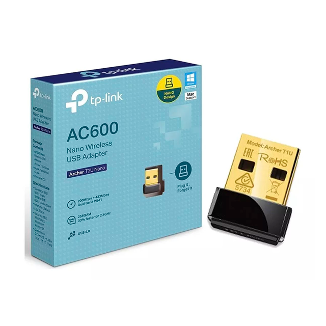 PLACA DE RED WIFI TP-LINK ARCHER T2U NANO AC600 USB DUAL BAND