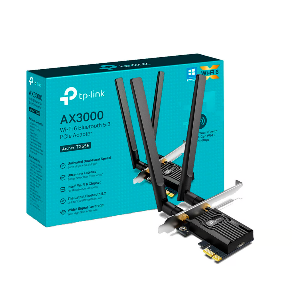 PLACA DE RED WIFI TP-LINK ARCHER TX20E PCIE DUAL BAND AX1800 + BLUETOOTH 5.2