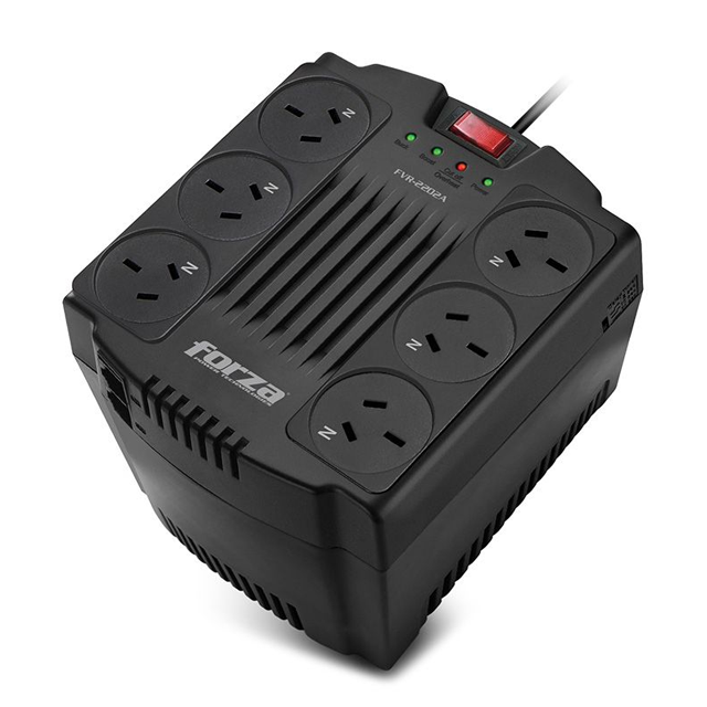ESTABILIZADOR REGULADOR DE VOLTAJE FORZA FVR-2202A 6X TOMAS 2200VA