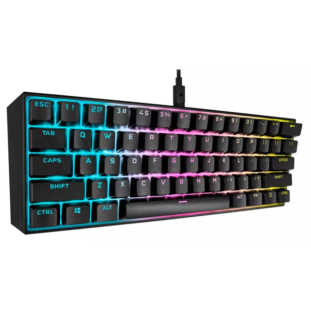 TECLADO CORSAIR K65 MECÁNICO RGB MINI 60% SWITCH CHERRY MX SPEED INGLÉS