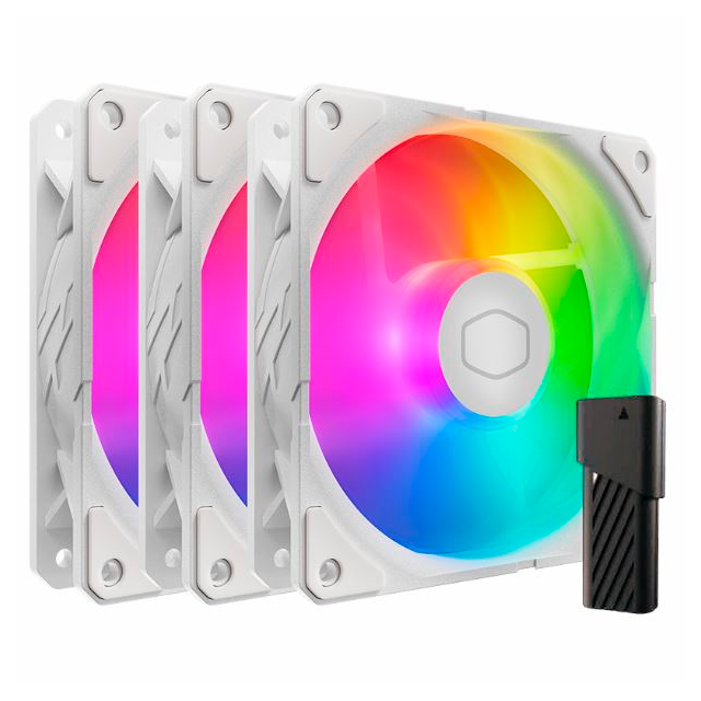 COOLER FAN KIT COOLER MASTER SICKLEFLOW EDGE 120 WHITE ARGB (3X120MM + CONTROLADORA)