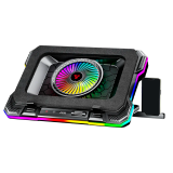 Soporte Base Refrigerante Notebook Fantech NC22 RGB USB A C Negro + Soporte Celular
