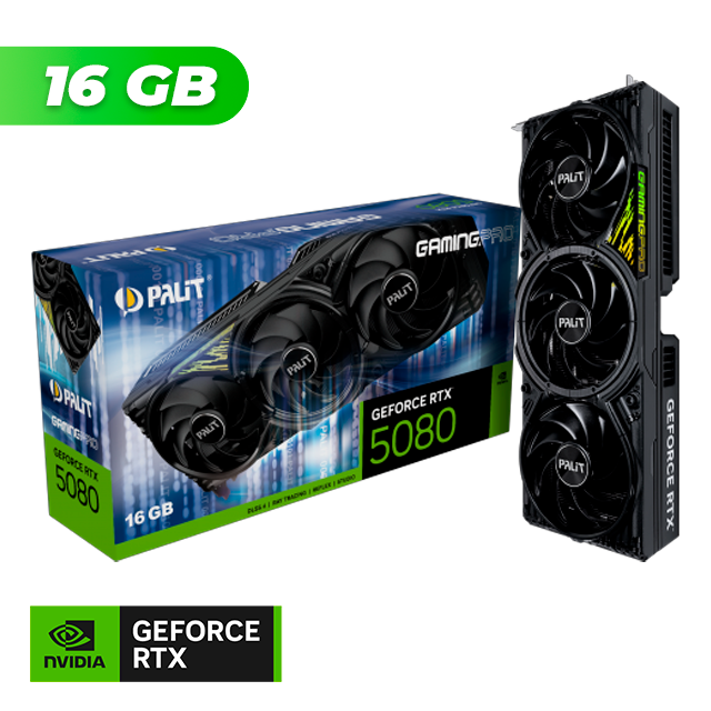 PLACA DE VIDEO PALIT NVIDIA GEFORCE RTX 5080 GAMING PRO OC 16GB GDDR7