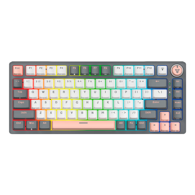 SPRING SALE TECLADO FANTECH ATOM PRO83 MK913 RGB SATURN GREY WIRELESS MECÁNICO 75% SWITCH RED INGLÉS