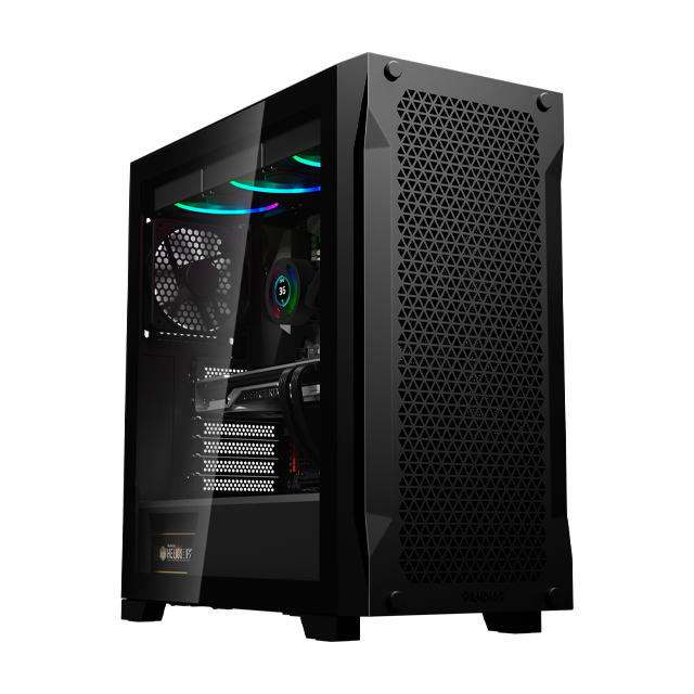 SPRING SALE GABINETE GAMDIAS ATHENA P1 LITE BLACK TEMPLADO MESH 1X12CM