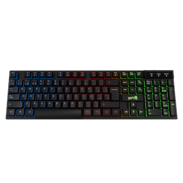 TECLADO RAPTOR FIRECLAW M1 MEMBRANA RAINBOW 7 COLORES