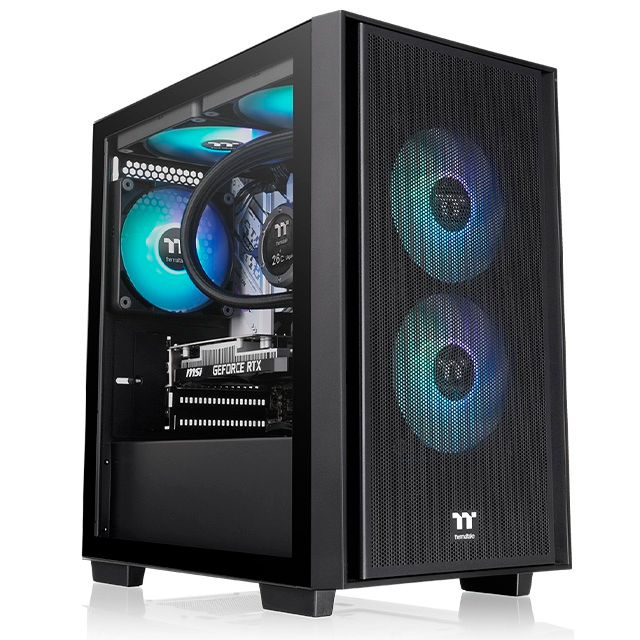 GABINETE THERMALTAKE VERSA H16 TEMPLADO BLACK ARGB 3X12CM MICRO ATX