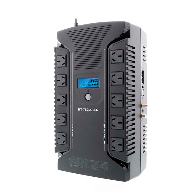 UPS FORZA INTERACTIVA HT-752LCD-A 750VA/450W (10 TOMAS + 3 USB)
