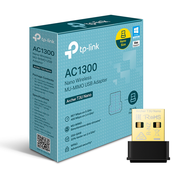 PLACA DE RED WIFI TP-LINK ARCHER T3U NANO AC1300 USB DUAL BAND