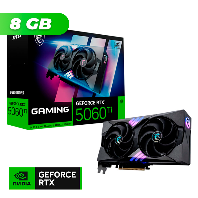 PLACA DE VIDEO MSI NVIDIA GEFORCE RTX 5060 TI GAMING OC 8GB GDDR7