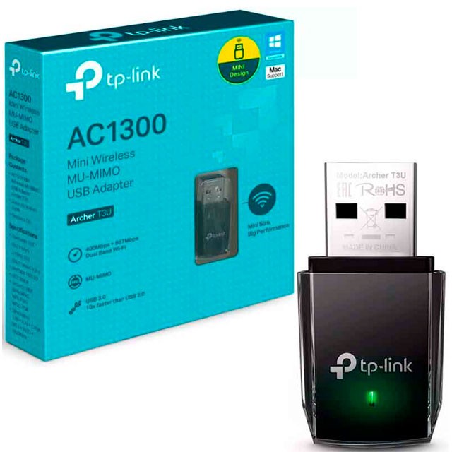 PLACA DE RED WIFI TP-LINK ARCHER T3U AC1300 USB DUAL BAND