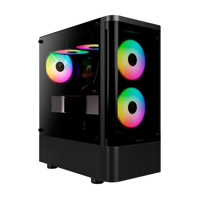 SPRING SALE GABINETE GAMDIAS TALOS E3 CG BLACK TEMPLADO 3X12CM ARGB