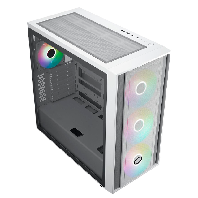Gabinete Cooler Master MasterBox 600 White E-ATX 3x14cm ARGB + 1x12cm ARGB