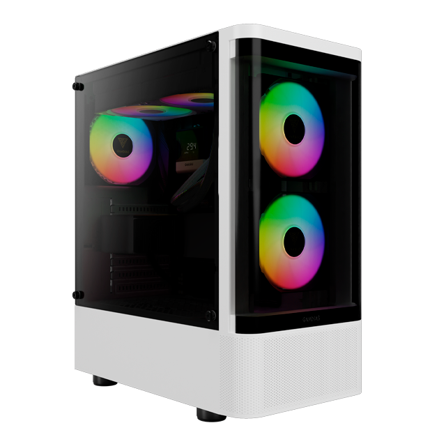 SPRING SALE GABINETE GAMDIAS TALOS E3 CG WHITE TEMPLADO 3X12CM ARGB