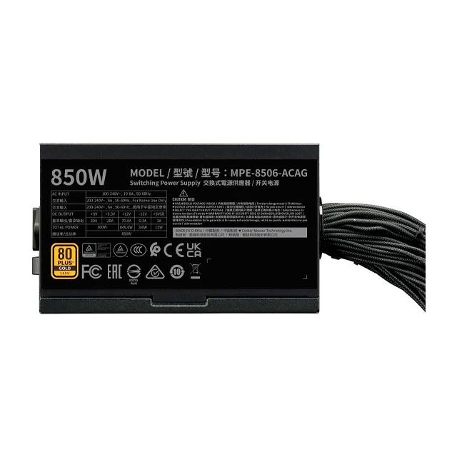 Fuente Cooler Master MWE V3 850W 80 Plus Gold ATX 3.1
