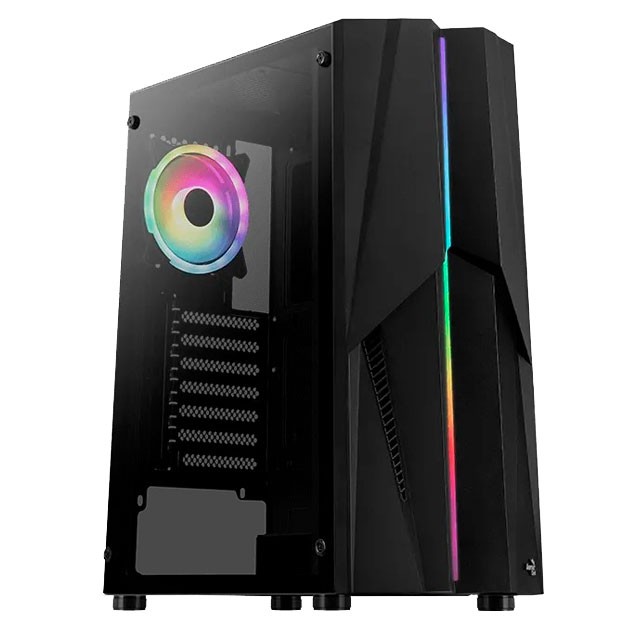 GABINETE AEROCOOL MECHA TEMPLADO 1X12CM ARGB