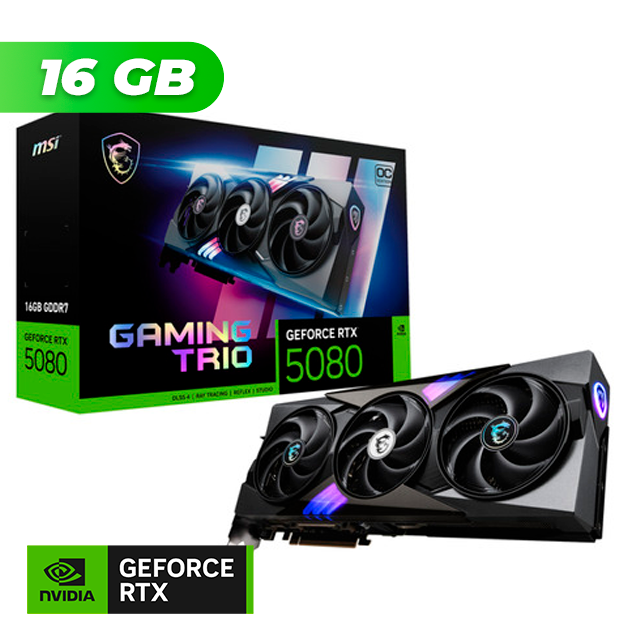 PLACA DE VIDEO MSI NVIDIA GEFORCE RTX 5080 GAMING TRIO OC 16GB + CONTROL RESONANT BUNDLE