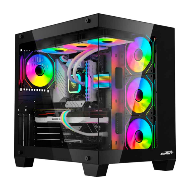 Gabinete Sentey A35 PWM Black Templado 4x12cm ARGB — foto 3