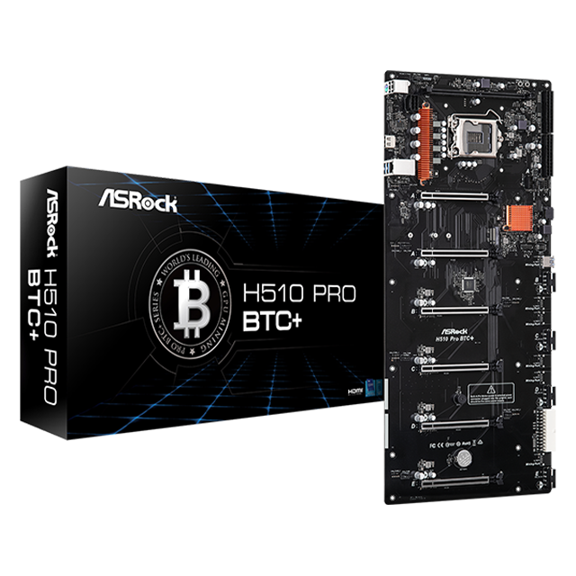 MOTHER MINERÍA ASROCK H510 PRO BTC+ 6X PCI-E (10MA/11VA GEN) LGA1200