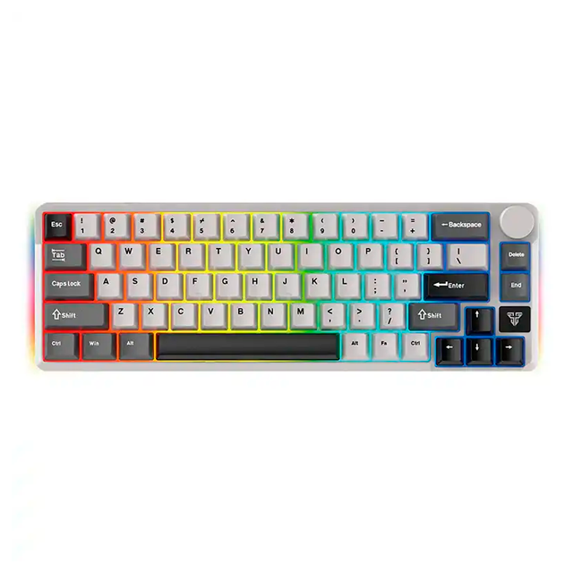 SPRING SALE TECLADO FANTECH ATOM PRO66 MK919 RGB GREY WIRELESS BLUETOOTH MECÁNICO 65% SWITCH RED INGLÉS