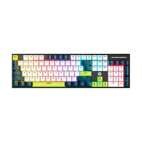 Teclado Fantech Atom104S MK878S RGB Mori White Mecánico Switch Taro Inglés