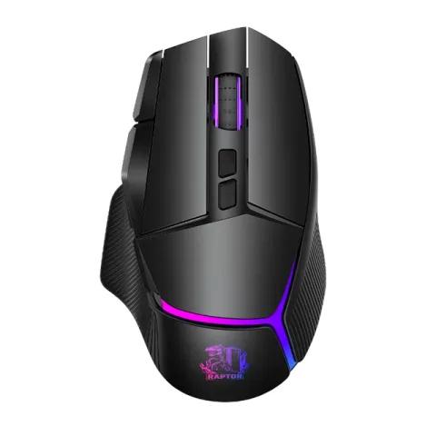 Mouse Gamer Raptor Storm Grip Wireless 9 botones 24000dpi retroiluminado c/soft Black (2982)