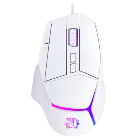 Mouse Raptor Storm Grip 9 Botones Retroiluminado Blanco 8000 DPI