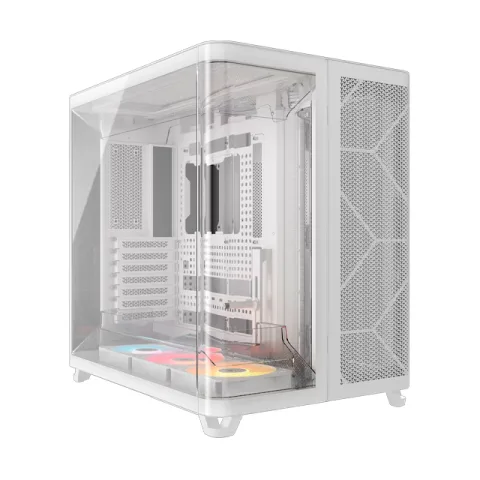 Gabinete Corsair ARGB AIR 5400 RS-R White Panoramic Triple Cámara 3x120mm ARGB