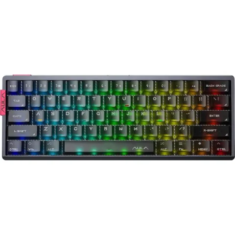 Teclado Aula AG60 Pro Metallic Gray Black Frosted Switch Aether 