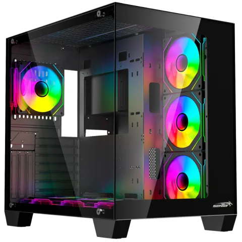 Gabinete Sentey Bearer PRO Black Templado 7x120mm ARGB